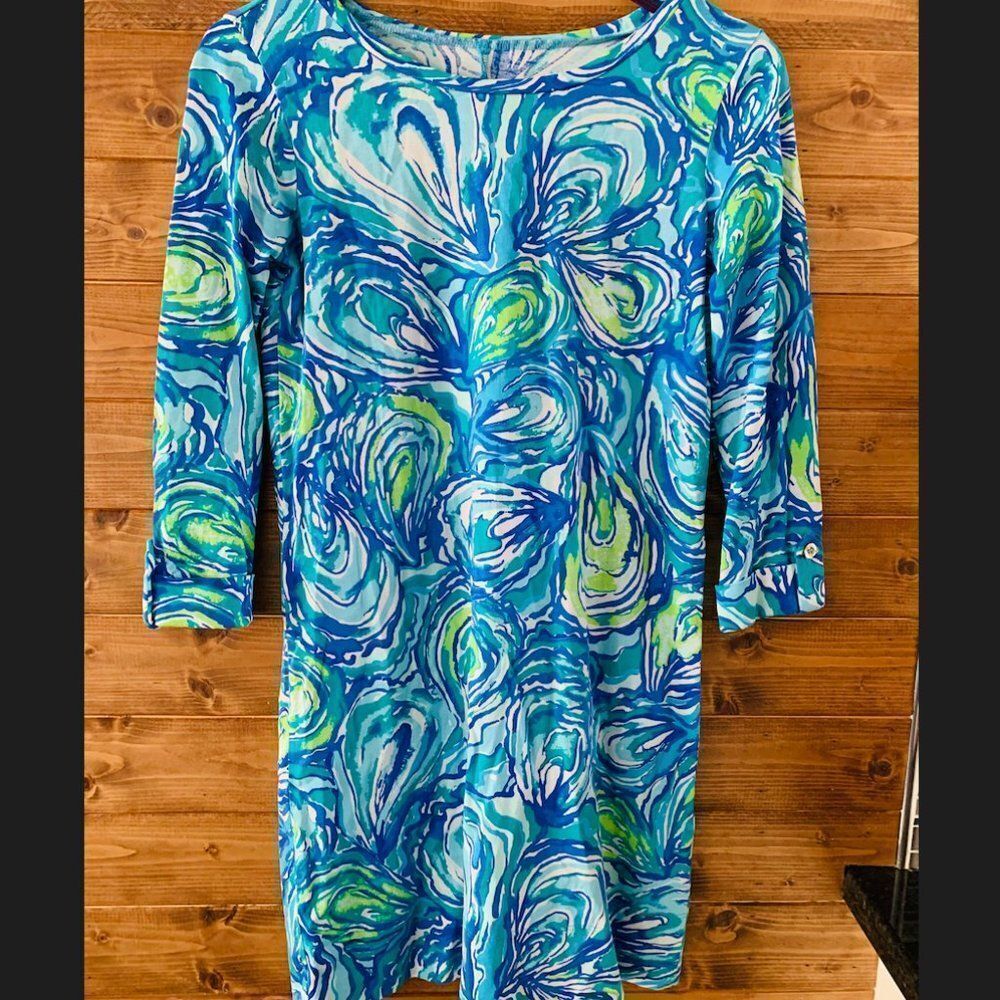 Lilly Pulitzer Linden Dress Oyster Shell Print Sz. XXS Oh Shucks